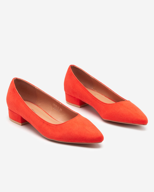 Oranžové lodičky na plochém podpatku Czinni- Footwear