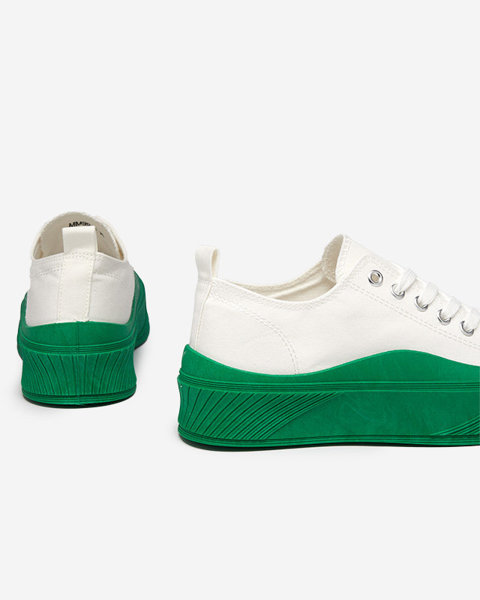 Bílé a zelené dámské tenisky, typ Nerikas - Obuv