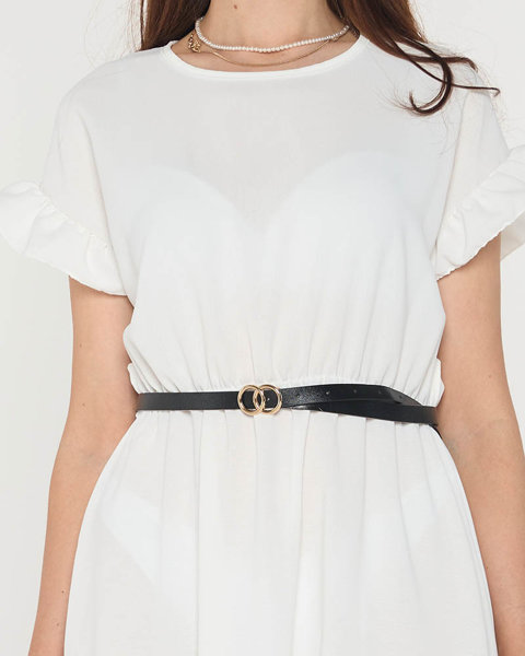 Dámské bílé šaty s volánky - Oblečení