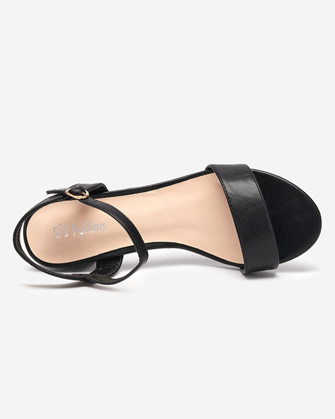 Dámské černé sandály na nízkém sloupku Jacoli - Obuv