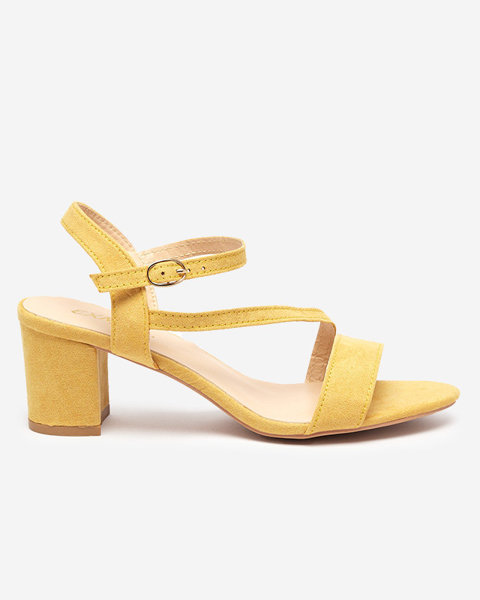 Dámské sandály na sloup ve žluté Klodu - Boty