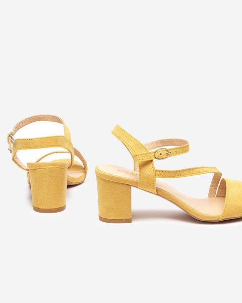 Dámské sandály na sloup ve žluté Klodu - Boty