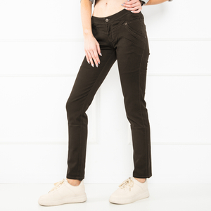 Hnědé dámské džíny - oblečení
