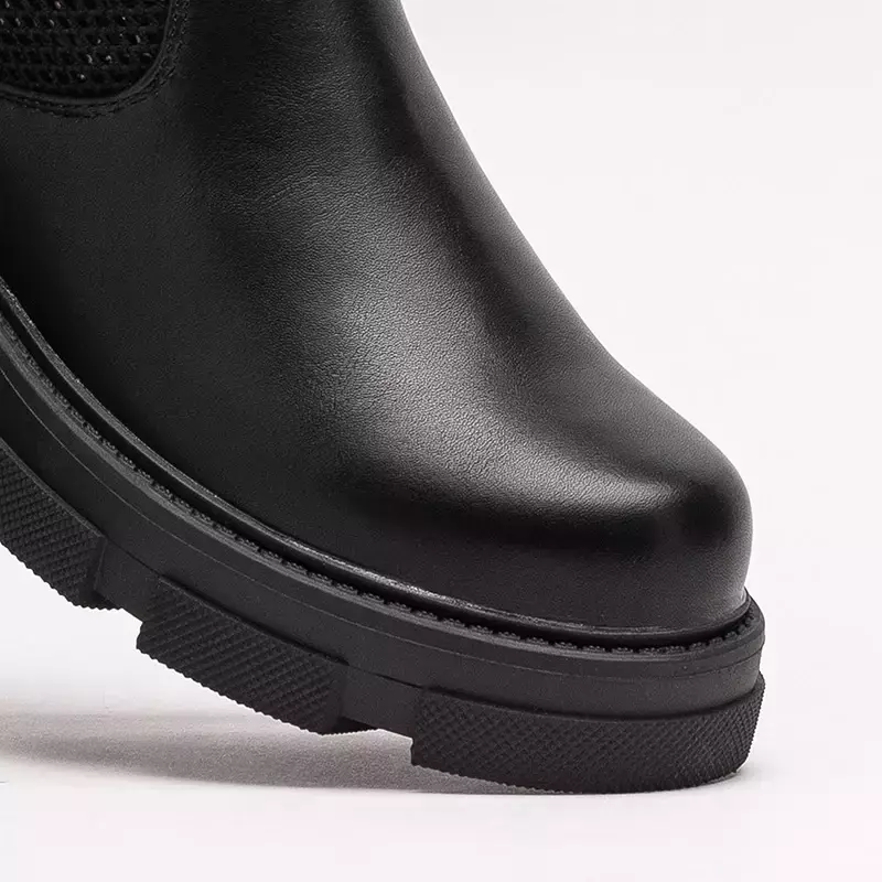 OUTLET Dámské černé prolamované kotníkové boty Roibu - Boty