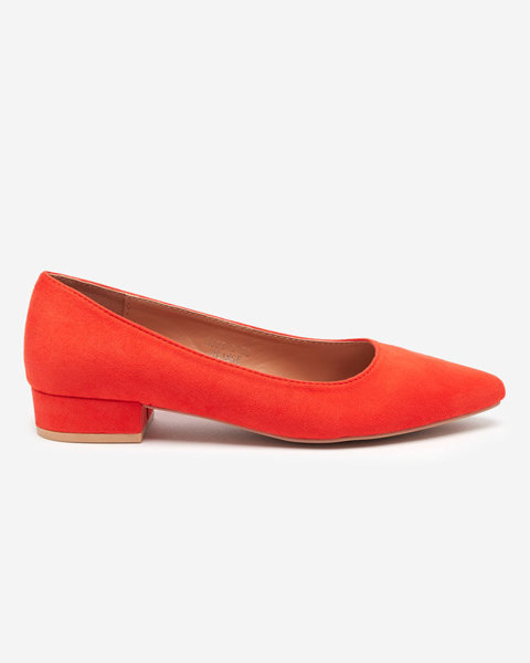 Oranžové lodičky na plochém podpatku Czinni- Footwear