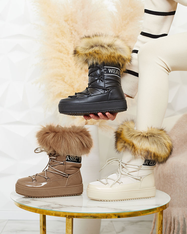 Royalfashion Šněrovací boty a'la snow boots s kožešinou Heccti