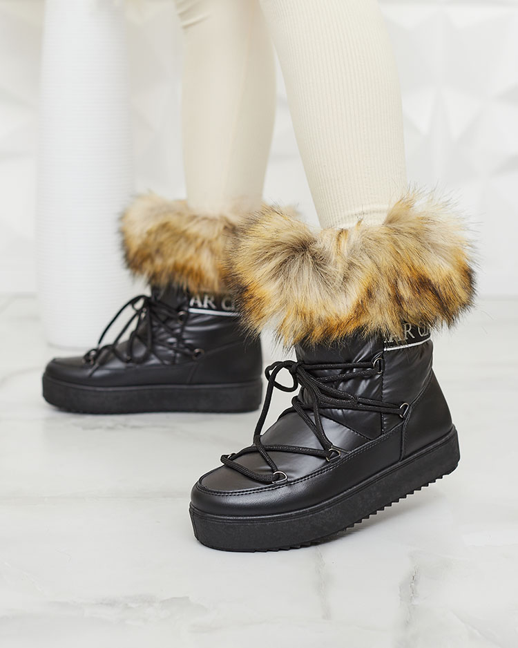 Royalfashion Šněrovací boty a'la snow boots s kožešinou Heccti