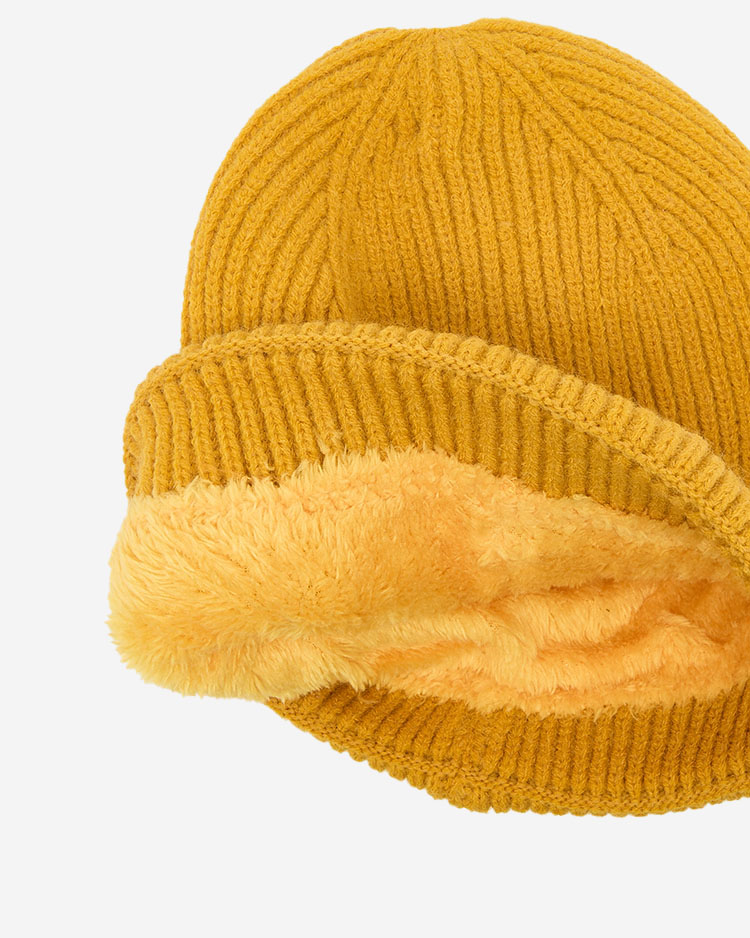 Royalfashion Zateplená dámská čepice Mustard