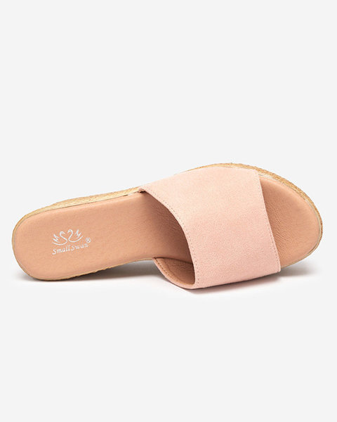 Růžové dámské sandály na klínku Bralissa - Obuv