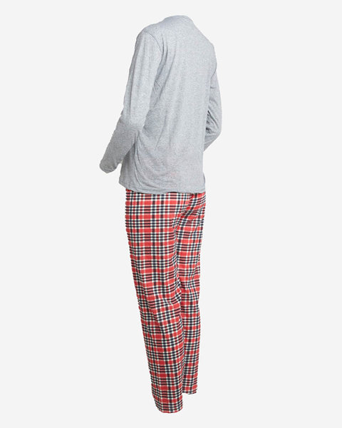 Šedé dámské dvoudílné pyžamo se sněhulákem- Oblečení