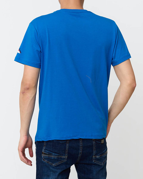 Světle modré pánské tričko s potiskem - Oblečení