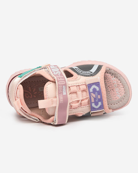 Wukapi růžové dětské sandály na suchý zip - Boty