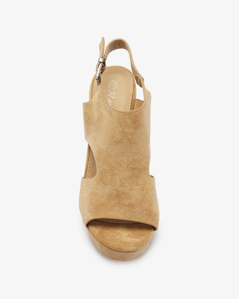 Světle hnědé dámské sandály na podpatku Lamiess - Obuv