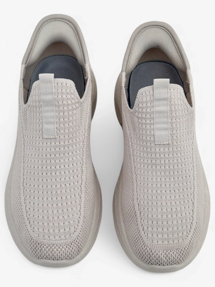 Aurelia Comfort Béžové Nazouvací Dámské Boty z Tkaniny Na Plochém Podpatku