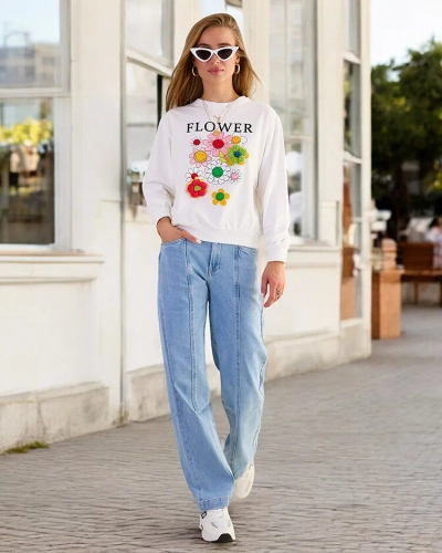 Royalfashion Dámská bavlněná mikina s tenkým potiskem