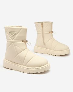 Royalfashion Cream dámské boty a'la snow boots Oterika