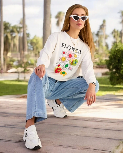 Royalfashion Dámská bavlněná mikina s tenkým potiskem