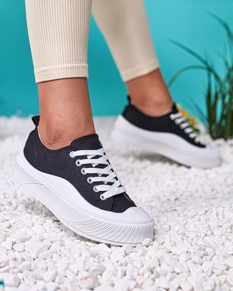 Royalfashion Černé sportovní tenisky na platformě Luceri