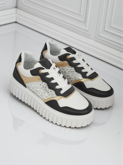 Dámské tenisky Royalfashion Callista platforma černé eko kůže velikost 40