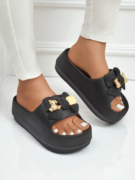 Royalfashion Dámské gumové žabky s ozdobnou mašlí Alday