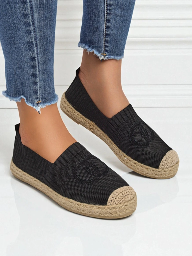 Dámské espadrilky Atena černé – plochý podpatek, ekologická semišová kůže