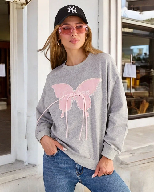 Жіночий бавовняний світшот з тонким принтом Royalfashion