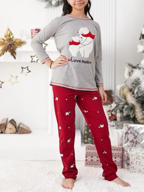 Royalfashion Різдвяні бавовняні дитячі піжами з полярними ведмедиками