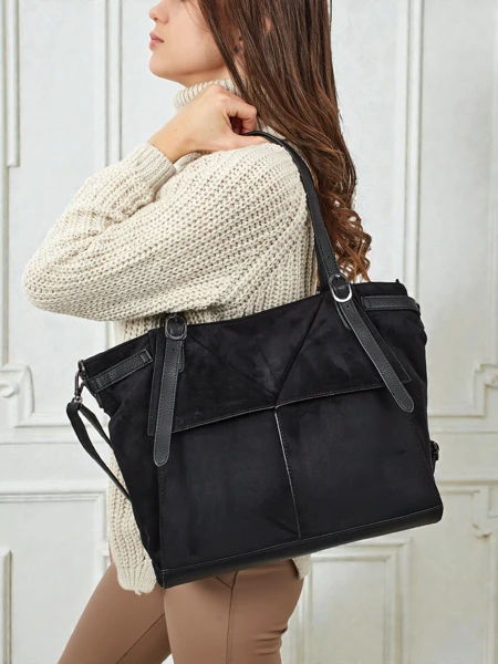 Dámská shopper kabelka eko semišová Daville