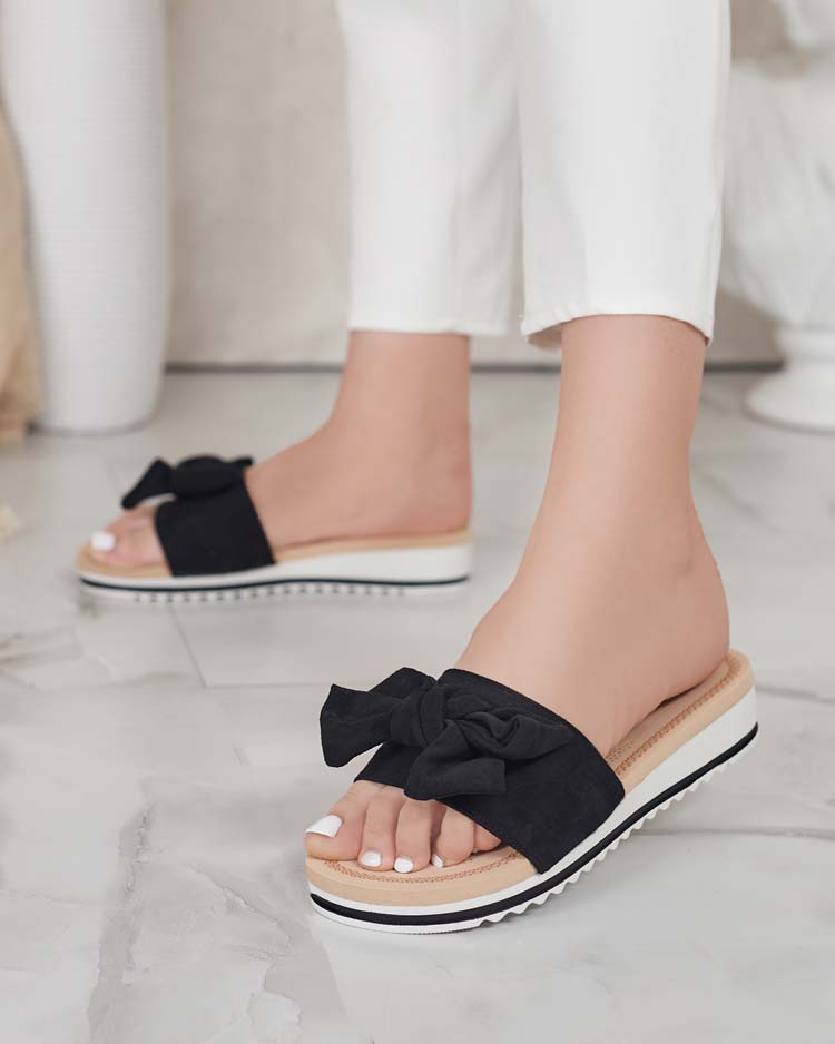 Royalfashion Dámské žabky s mašlí Erinner