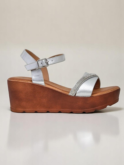 Royalfashion Dámské sandály na klínu s kamínky a třpytkami Aurora Glow