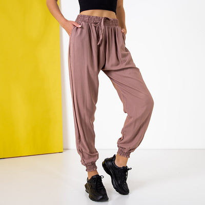 Hnědé dámské haremové kalhoty - Oblečení