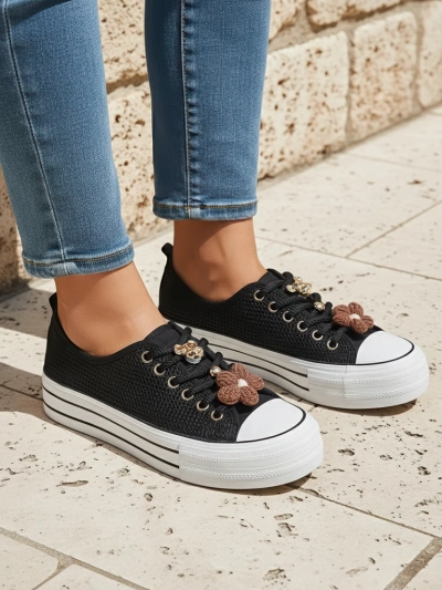 Royalfashion Dámské perforované tenisky s dekoracemi Osdo