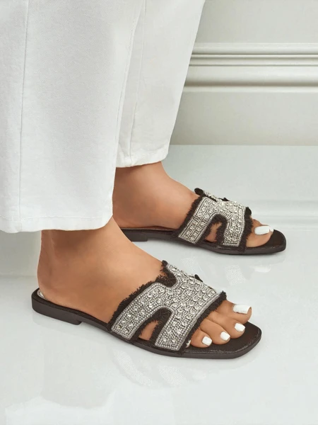 Royalfashion Dámské sandály s kamínky CrystalEase