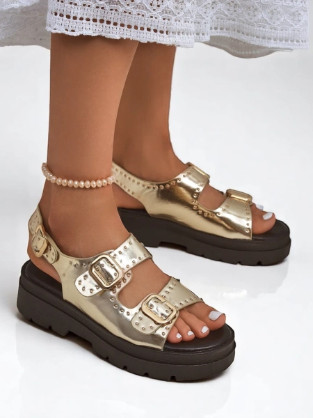 Royalfashion Dámské sandály na silnější podrážce s džety Rocky Chic