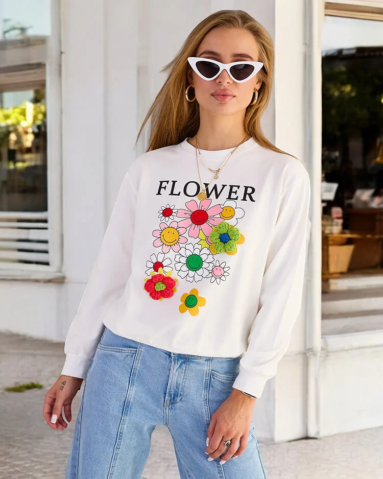 Royalfashion Dámská bavlněná mikina s tenkým potiskem