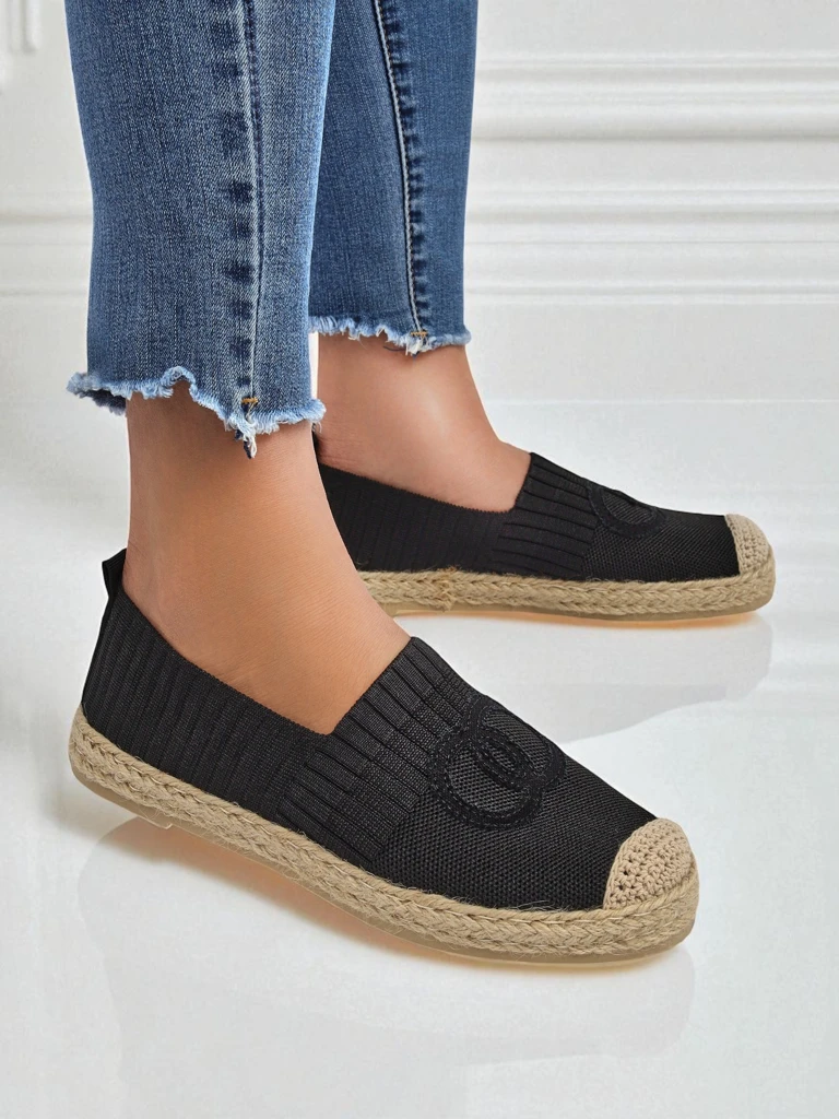 Dámské espadrilky Atena černé – plochý podpatek, ekologická semišová kůže