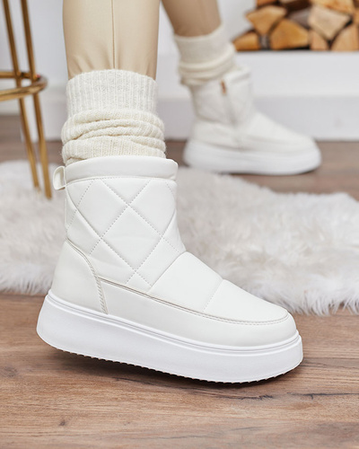 Royalfashion Bílé dámské boty a'la snow boots Kacecica