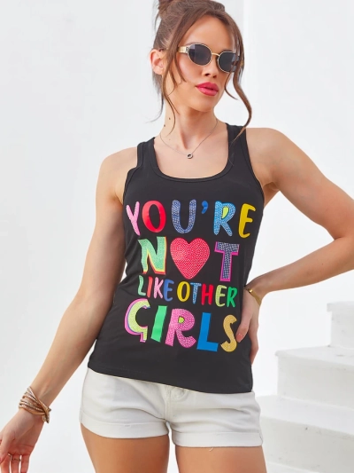 Royalfashion Dámský bavlněný top na ramínka s jedinečnými potisky