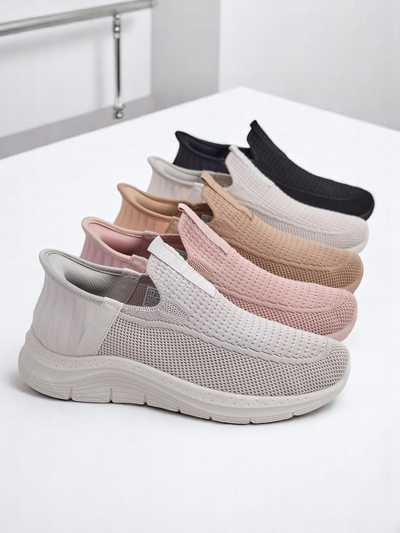 Dámské tenisky Apollo Rosa – růžové boty slip-on z tkaniny na ploché podrážce