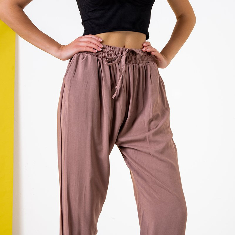 Hnědé dámské haremové kalhoty - Oblečení