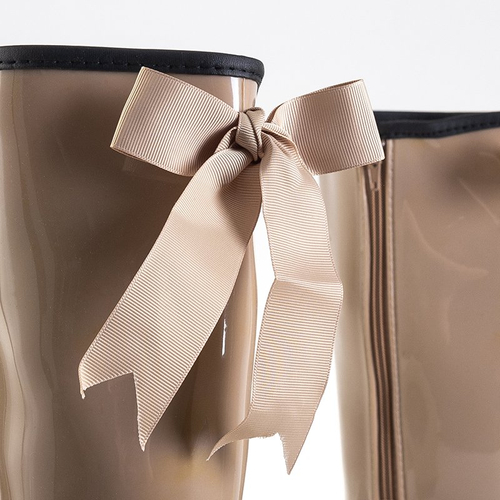 Бежеві жіночі гумові чоботи на танкетці Genofa - Взуття