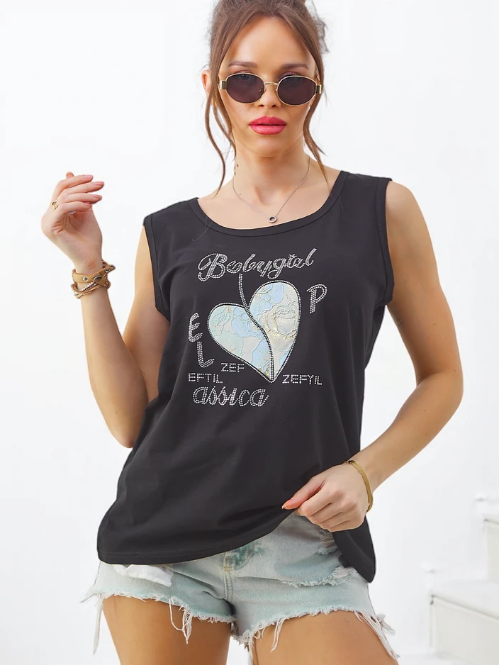 Royalfashion Dámský bavlněný top srdce