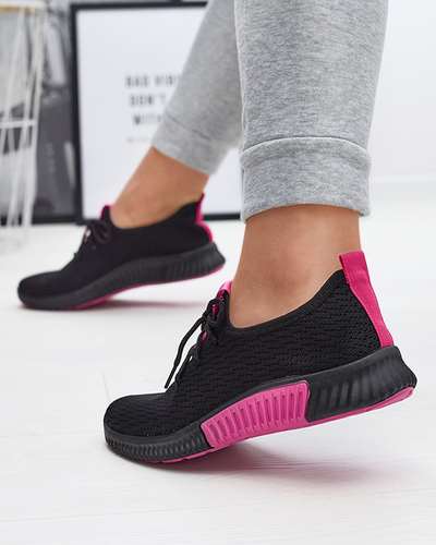 Černá dámská sportovní obuv s fuchsiovými vsadkami Keteti - Obuv