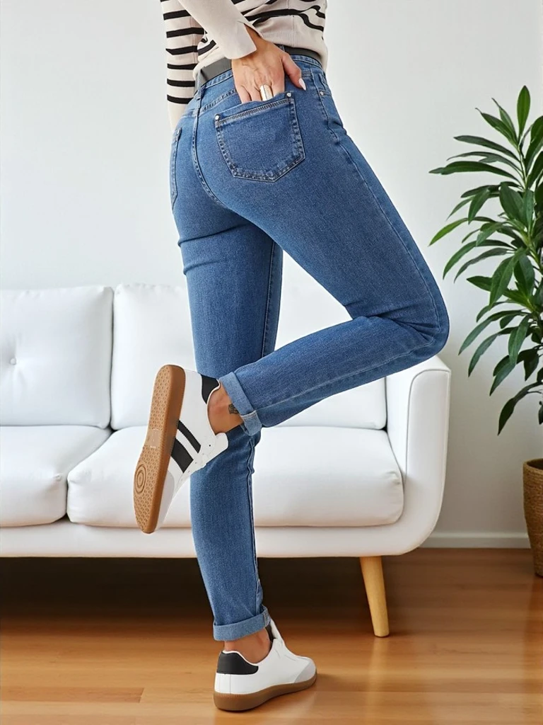 Royalfashion Dámské bavlněné tapered džíny