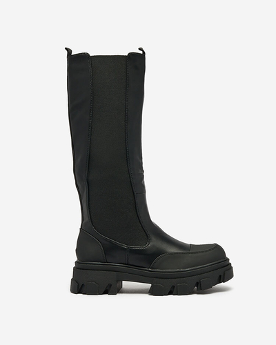 Royalfashion Dámské kozačky do půli lýtek v černé barvě Blyssy