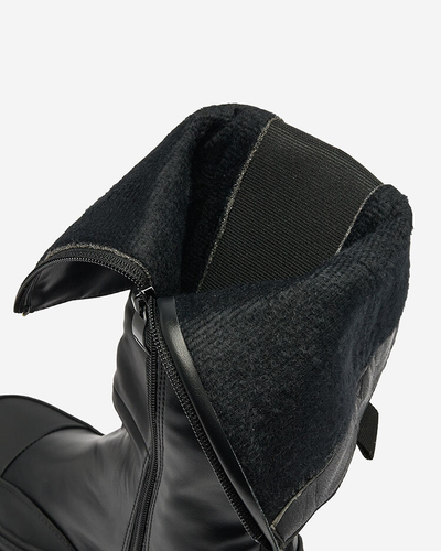 Royalfashion Dámské kozačky do půli lýtek v černé barvě Blyssy