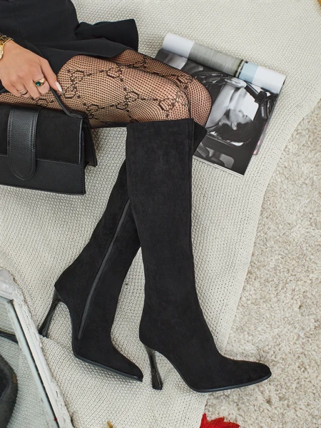 Жіночі ботфорти еко замшеві на шпильці Arvelora