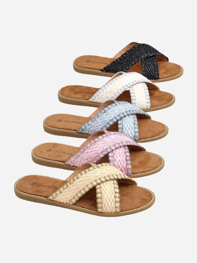 Королівська мода Жіночі сандалі з плетеними ремінцями Bornes