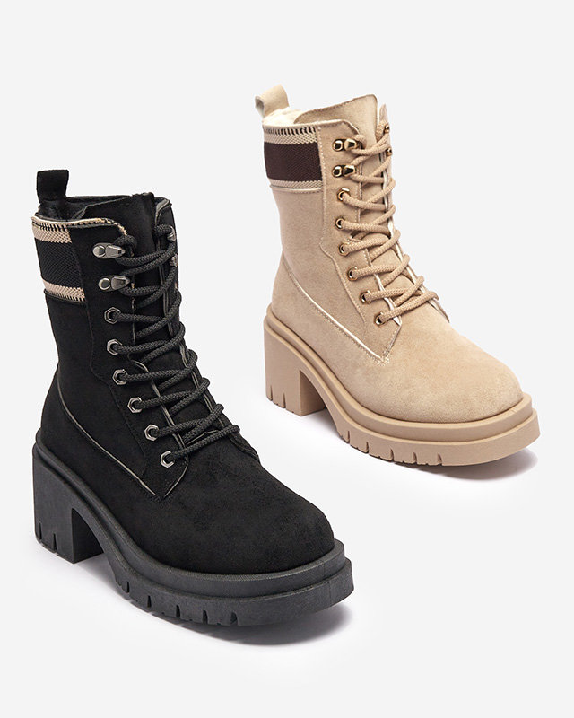 Černé traperské boty na jehle Koidoo- Obuwie