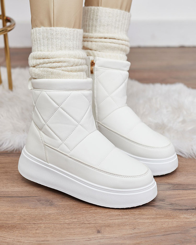 Royalfashion Bílé dámské boty a'la snow boots Kacecica